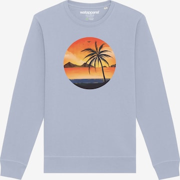 Sweat-shirt ' Sunset on palm beach ' Watapparel en bleu : devant
