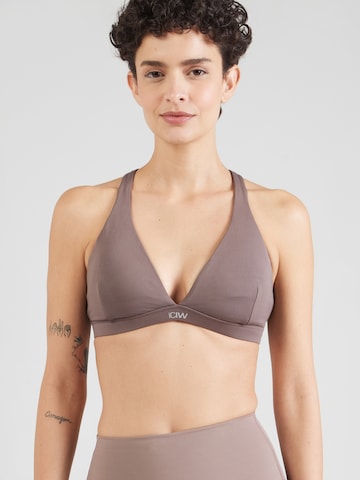 ICANIWILL Trojuholníky Športová podprsenka 'Luxe' - Hnedá: predná strana