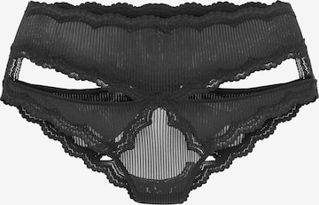 PETITE FLEUR GOLD Crotchless Lingerie in Black: front