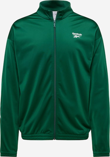 Reebok Sports sweat jacket 'VECTOR' in Dark green / Off white, Item view