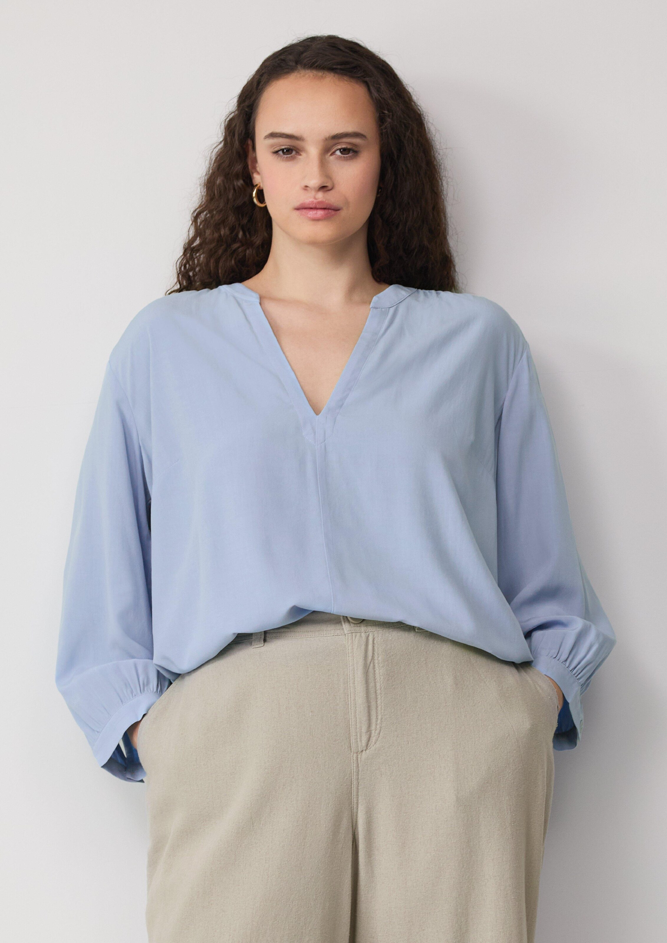 QS Bluse in Blau: Vorderseite