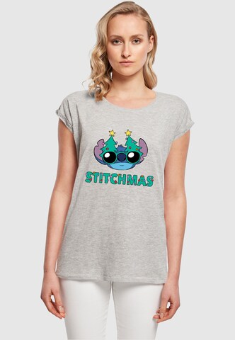 Maglietta 'Lilo And Stitch - Stitchmas Glasses' di ABSOLUTE CULT in grigio: frontale