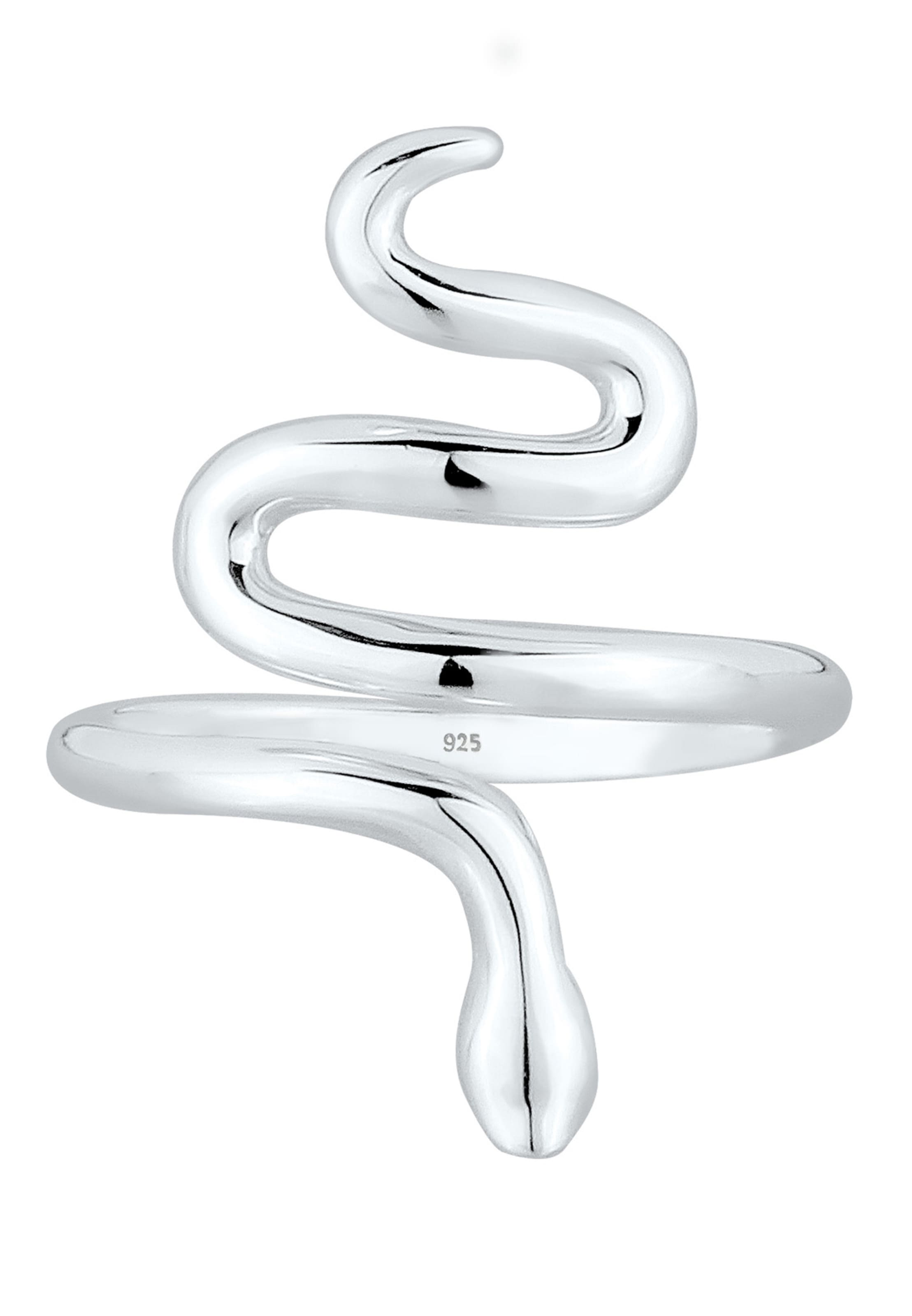ELLI Ring 'Schlange' in Silber: Vorderseite