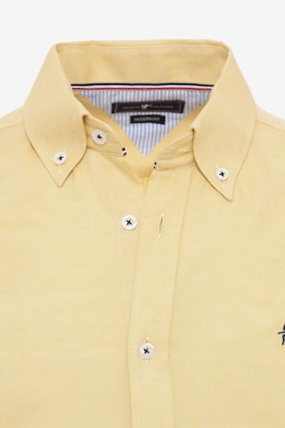 DENIM CULTURE - Regular Fit Camisa 'EDIZ' em amarelo