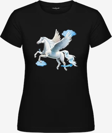 Maglietta 'PEGASUS' di SANDBURGRITTER in nero: frontale