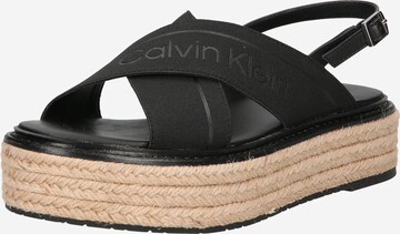 Calvin Klein Strap Sandals in Black: front