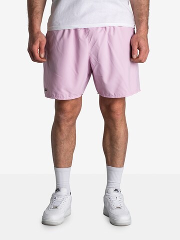 LACOSTE Regular Workout Pants in Pink: front