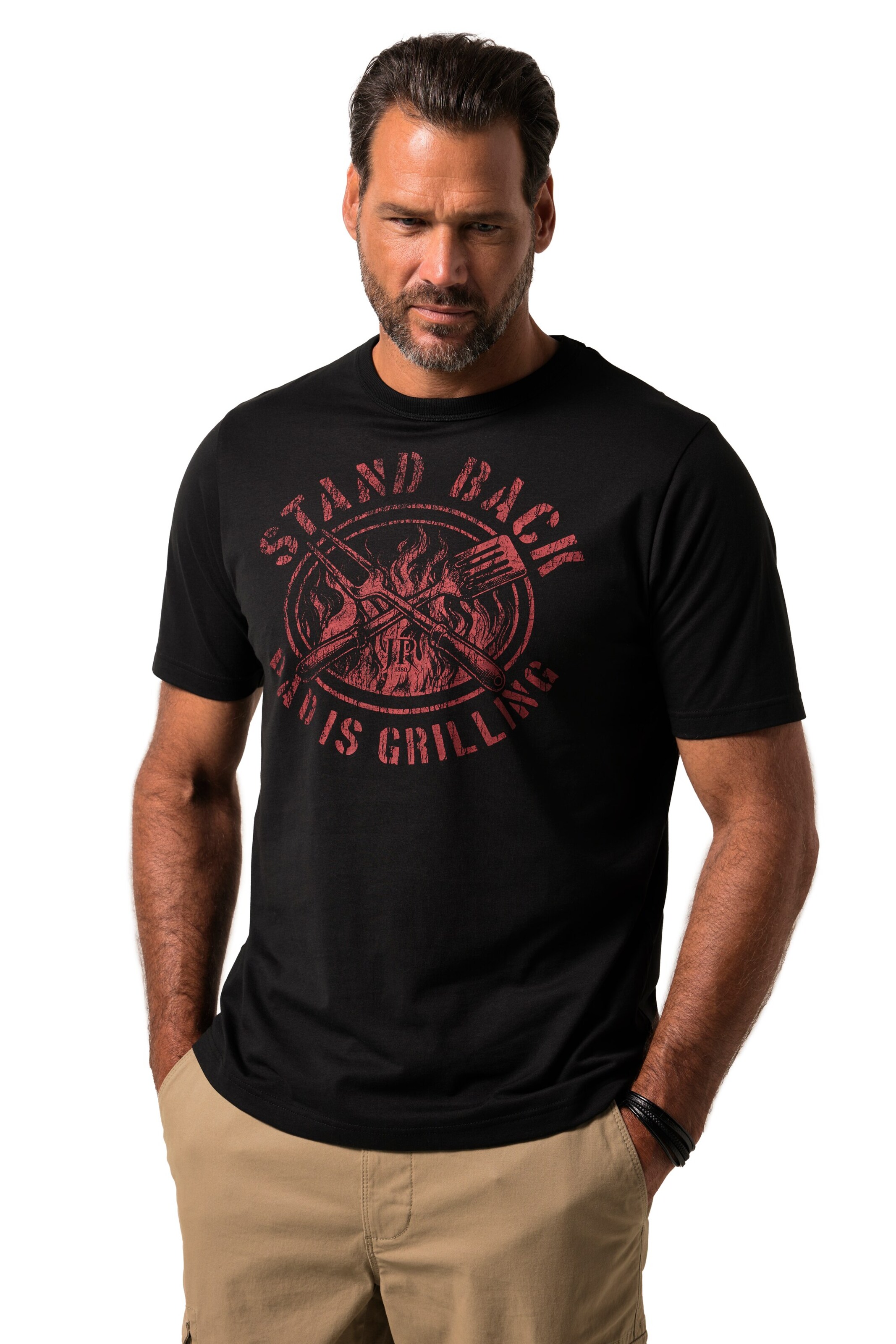 JP1880 Shirt in Zwart: voorkant