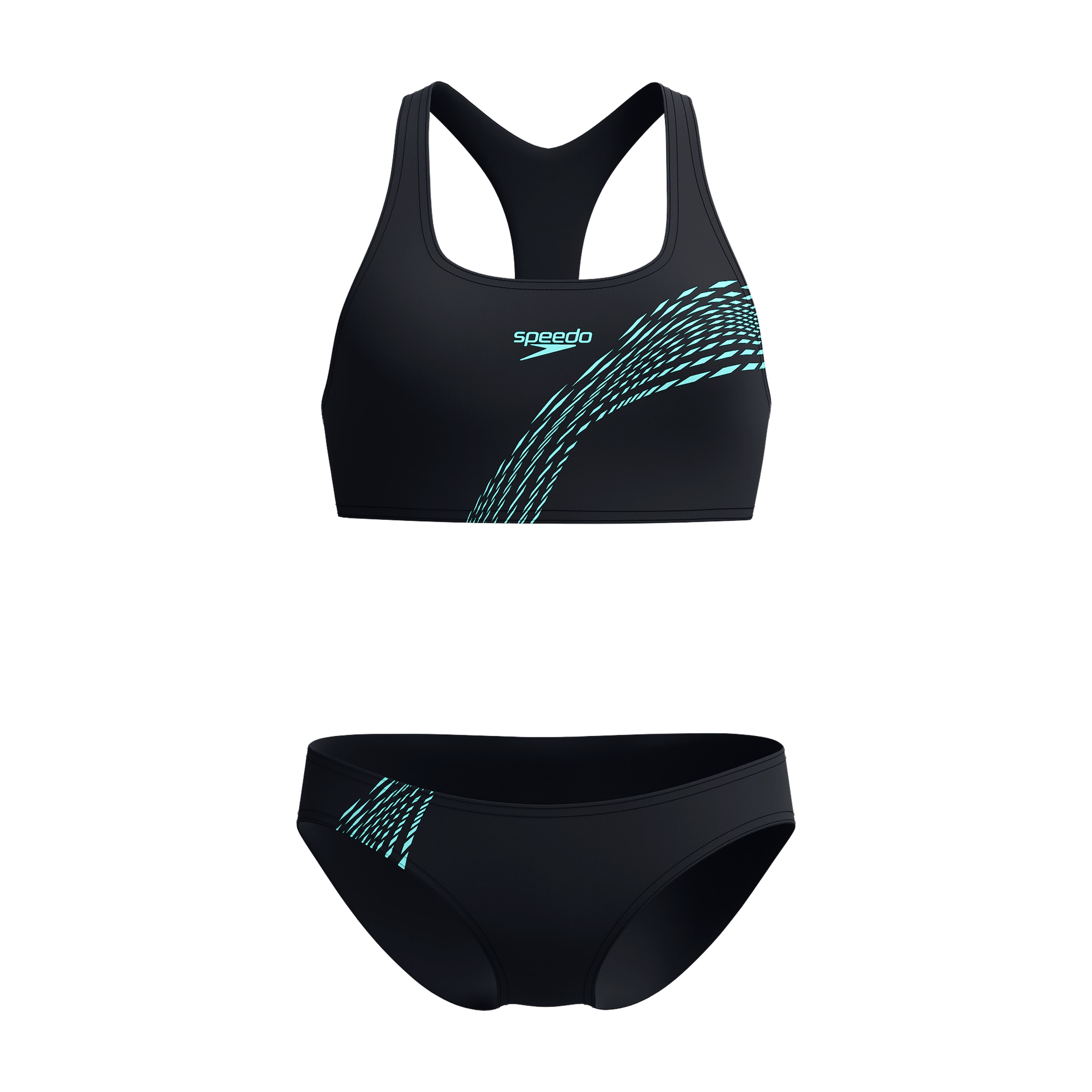SPEEDO Bralette Sports Bikini in Black: front