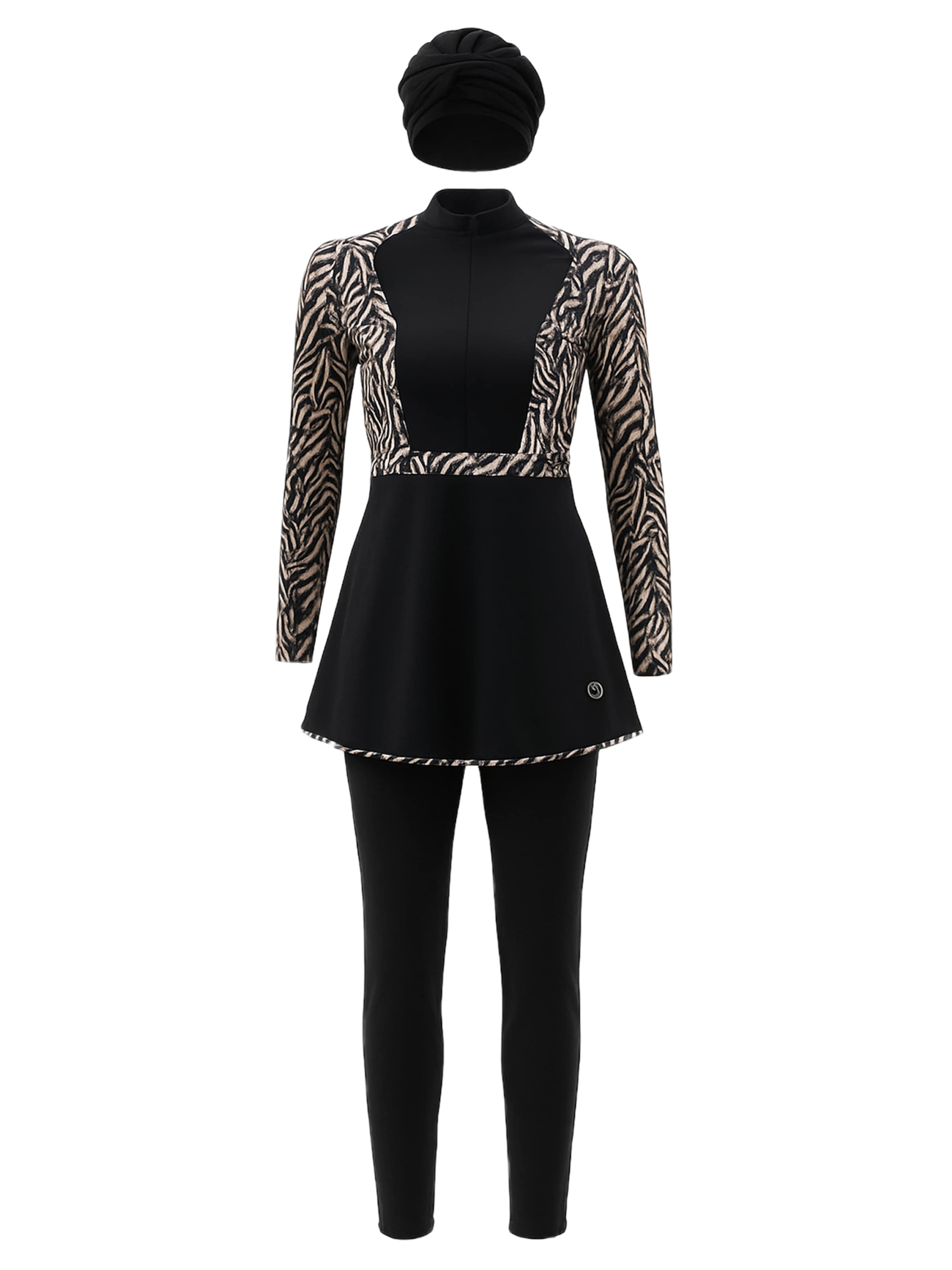 C&City Badeanzugkleid in hellbraun / schwarz, Produktansicht