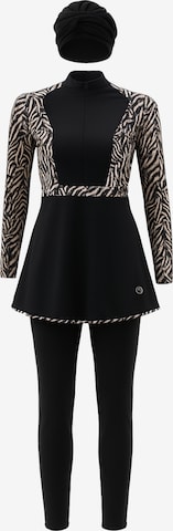 C&City Badpakjurk in Zwart: voorkant