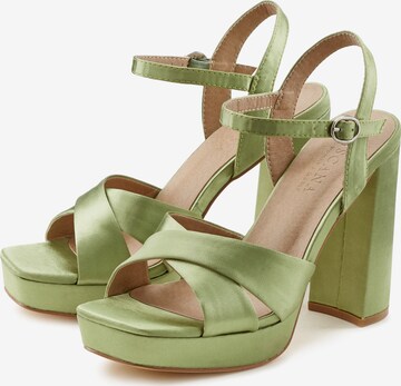 LASCANA Sandalen met riem in Groen