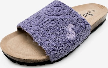 thies Mules 'thies 1856 ® Eco Terry Slide' in Purple: front