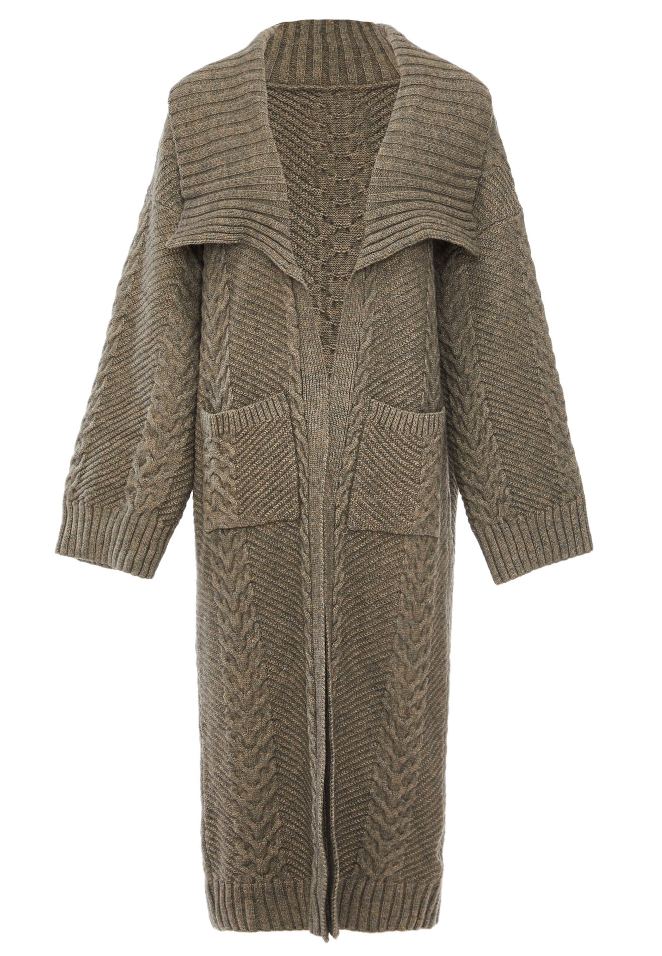 caissa Gebreid vest in Beige: voorkant