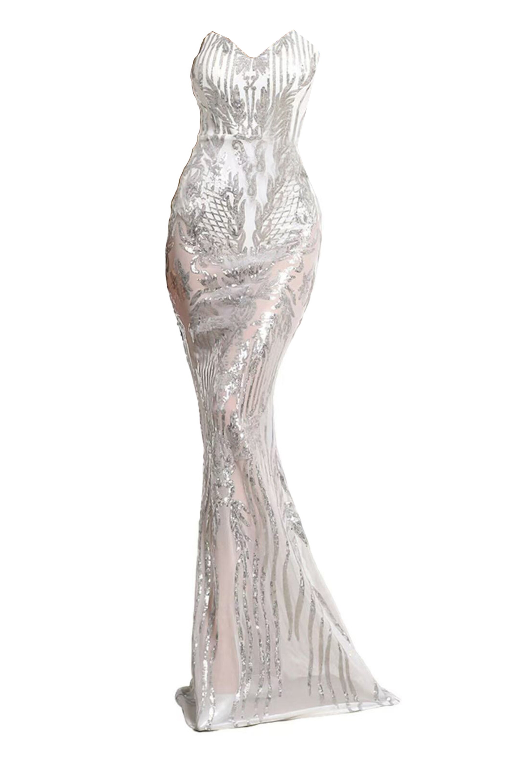 Moda Minx Abendkleid 'Larissa' in Silber: Vorderseite