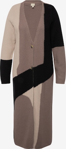 Ulla Popken Gebreid vest in Bruin: voorkant