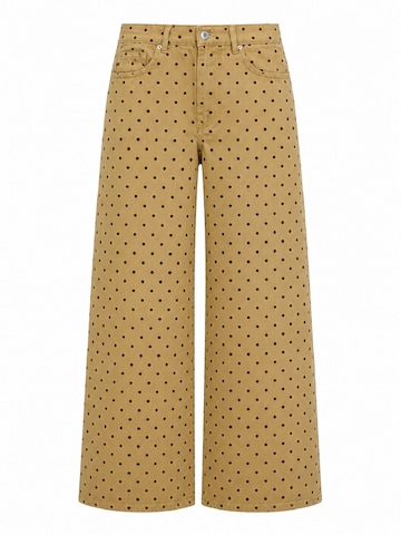 IT'S BASIC Baggy Jeans 'POLKA BAGGY LOW RISE JEANS' in Geel: voorkant