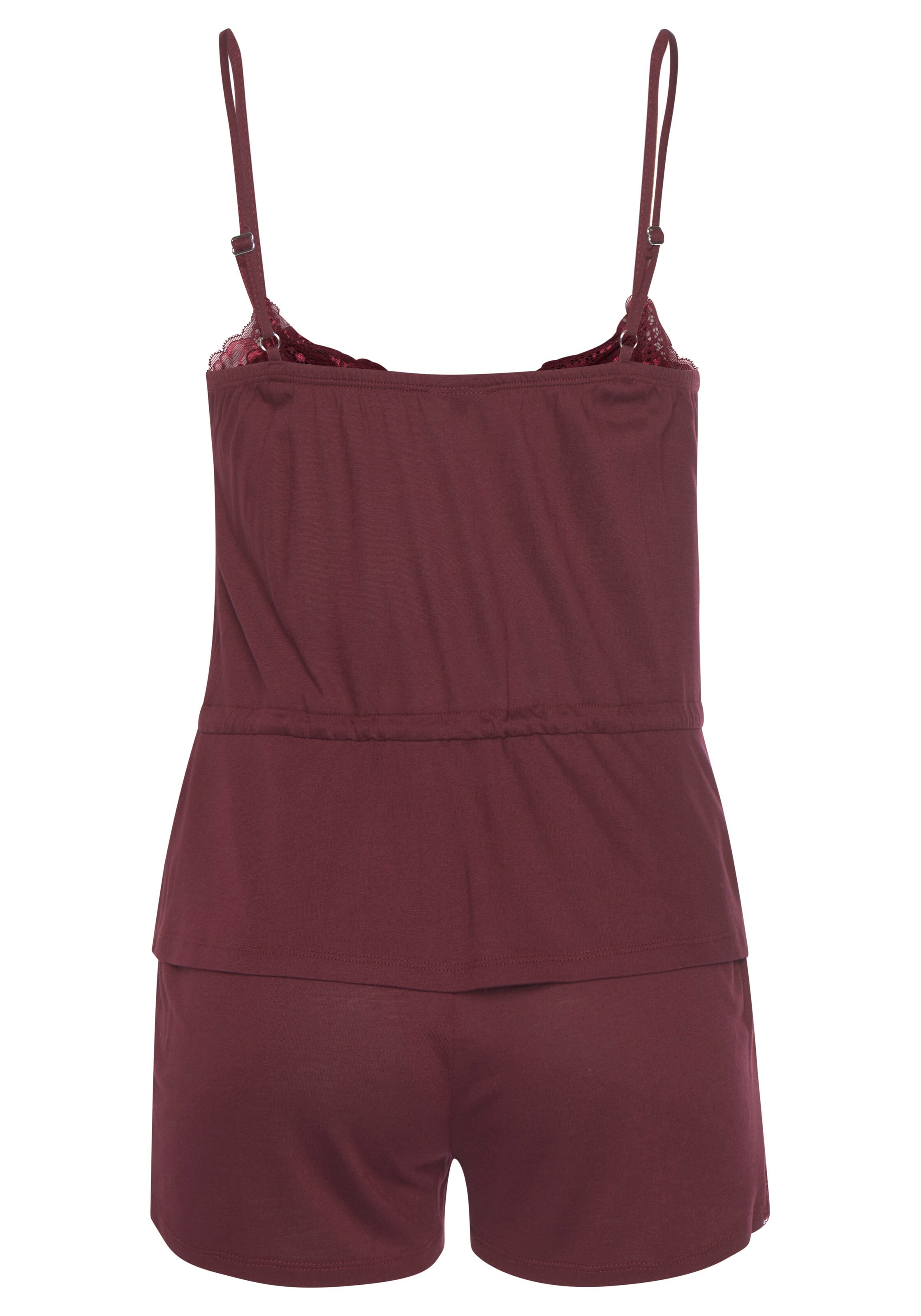 LASCANA - Pijama de pantalón corto en rojo