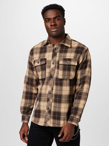 Redefined Rebel Regular fit Button Up Shirt 'Dash' in Brown: front