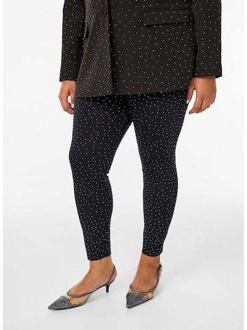 Zizzi Skinny Leggings in Schwarz: Vorderseite