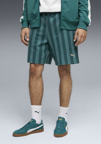 PUMA Regular Pants in Green: front