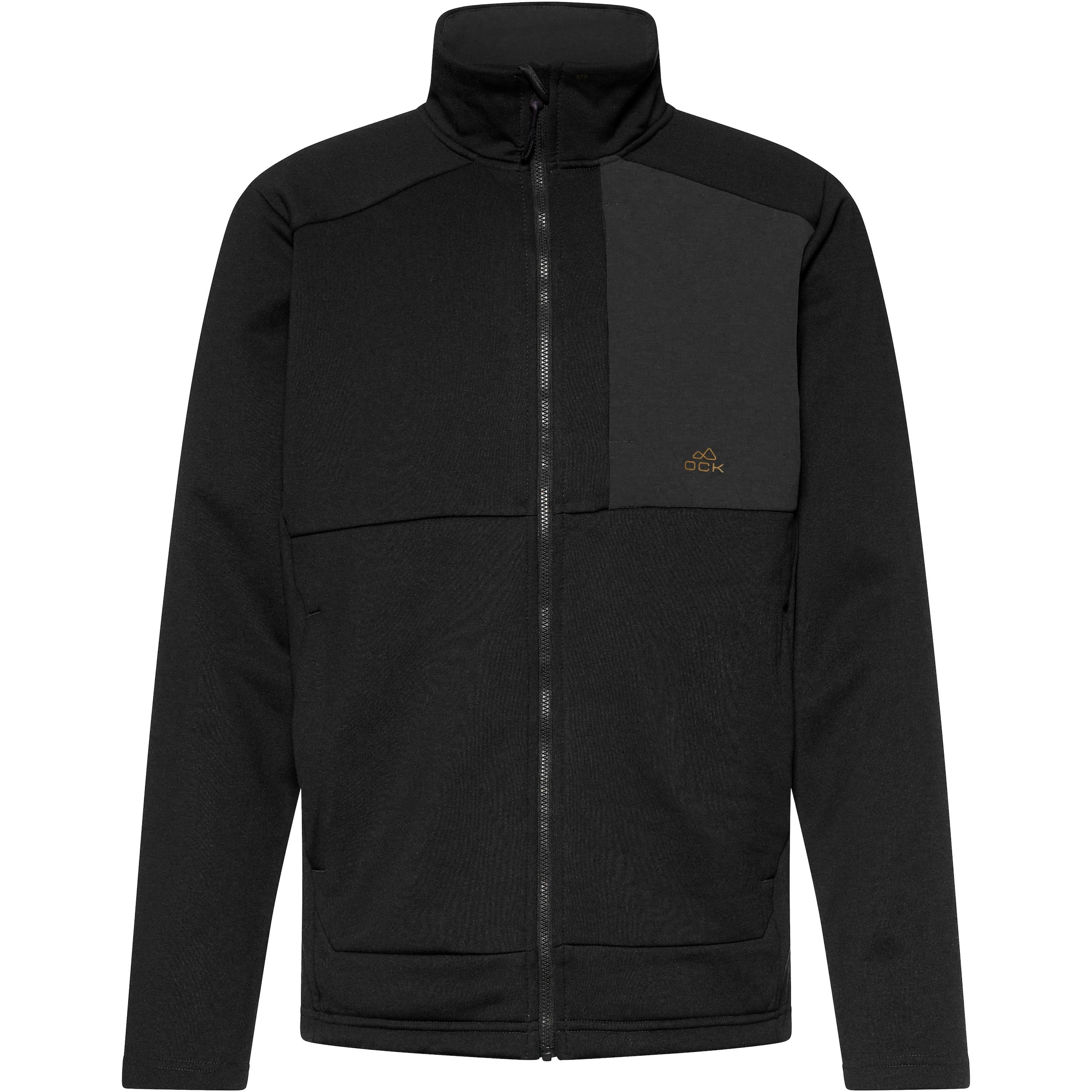 OCK Athletic Zip-Up Hoodie in Black: front