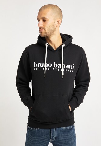 Bruno Banani Sweatshirt 'Daniels' in Zwart: voorkant