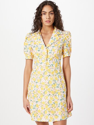 Trendyol - Vestido camisero en amarillo: frente