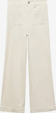 MANGO Wide Leg Bukser 'Catherip' i beige: forside