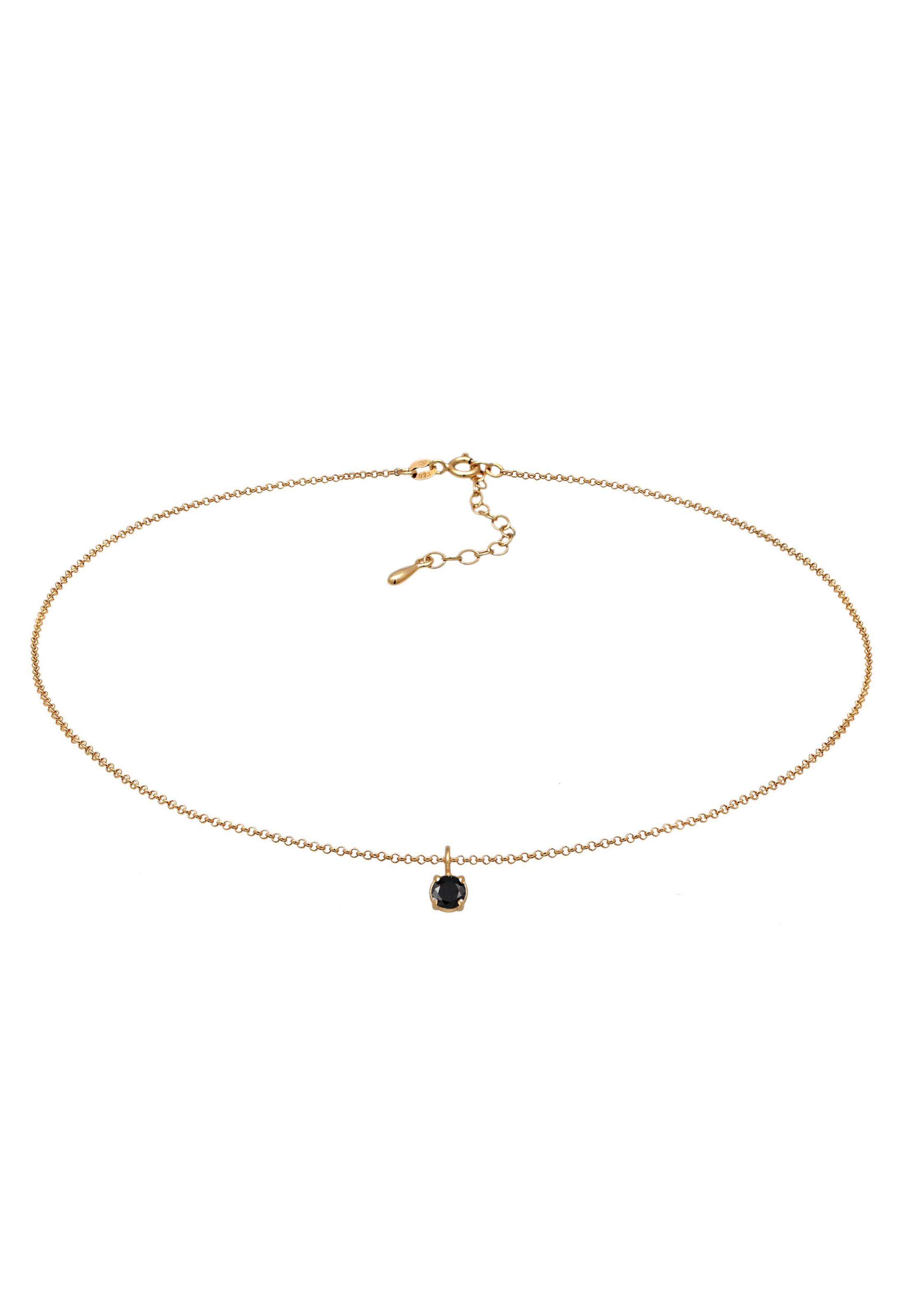 ELLI Ketting 'Zirkonia' in Zwart: voorkant