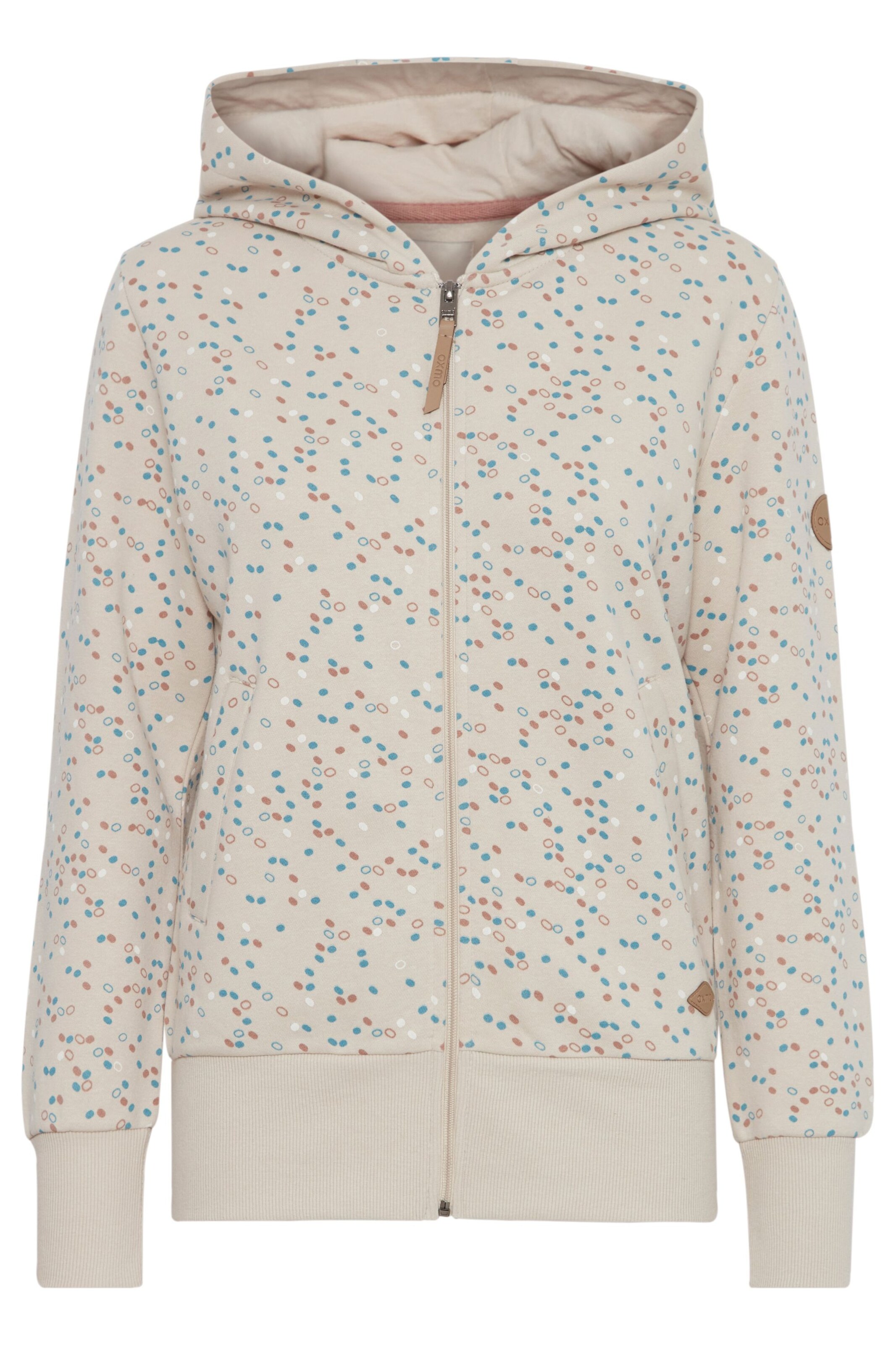 Oxmo Sweatvest 'Beatrice' in Beige: voorkant