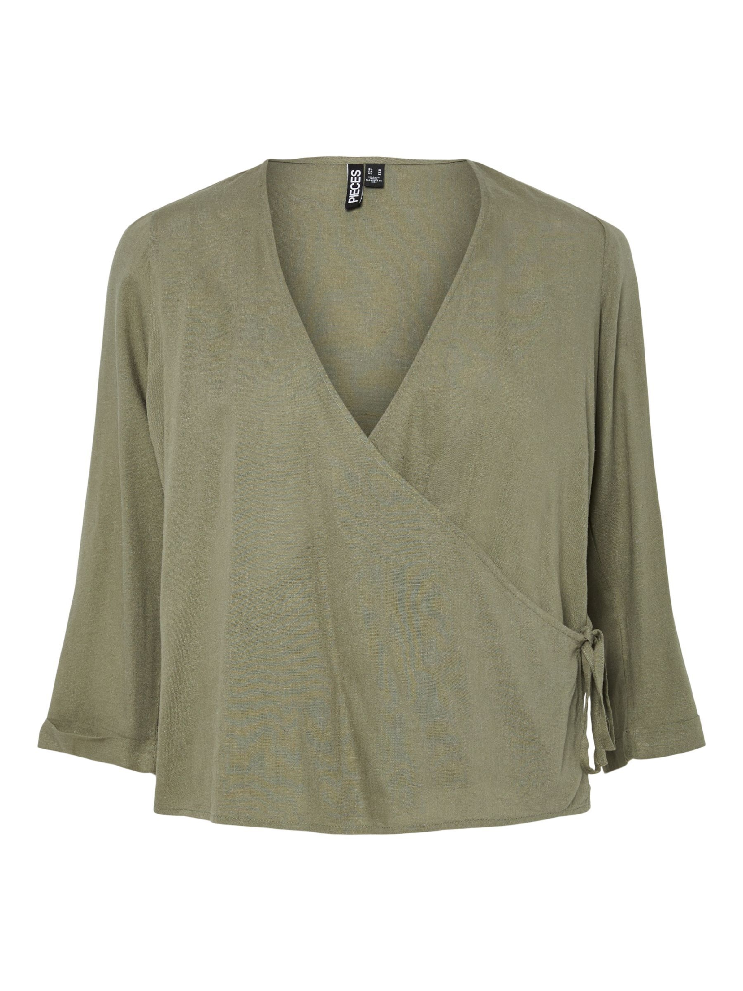 PIECES Blouse 'PCPia' in Groen: voorkant