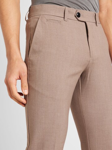 Lindbergh Slimfit Παντελόνι με τσάκιση 'Club' σε μπεζ