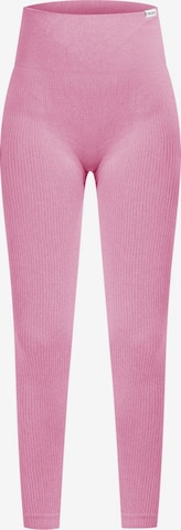 Smilodox Skinny Workout Pants in Pink: front