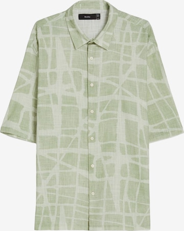 Bershka Comfort fit Overhemd in Groen: voorkant