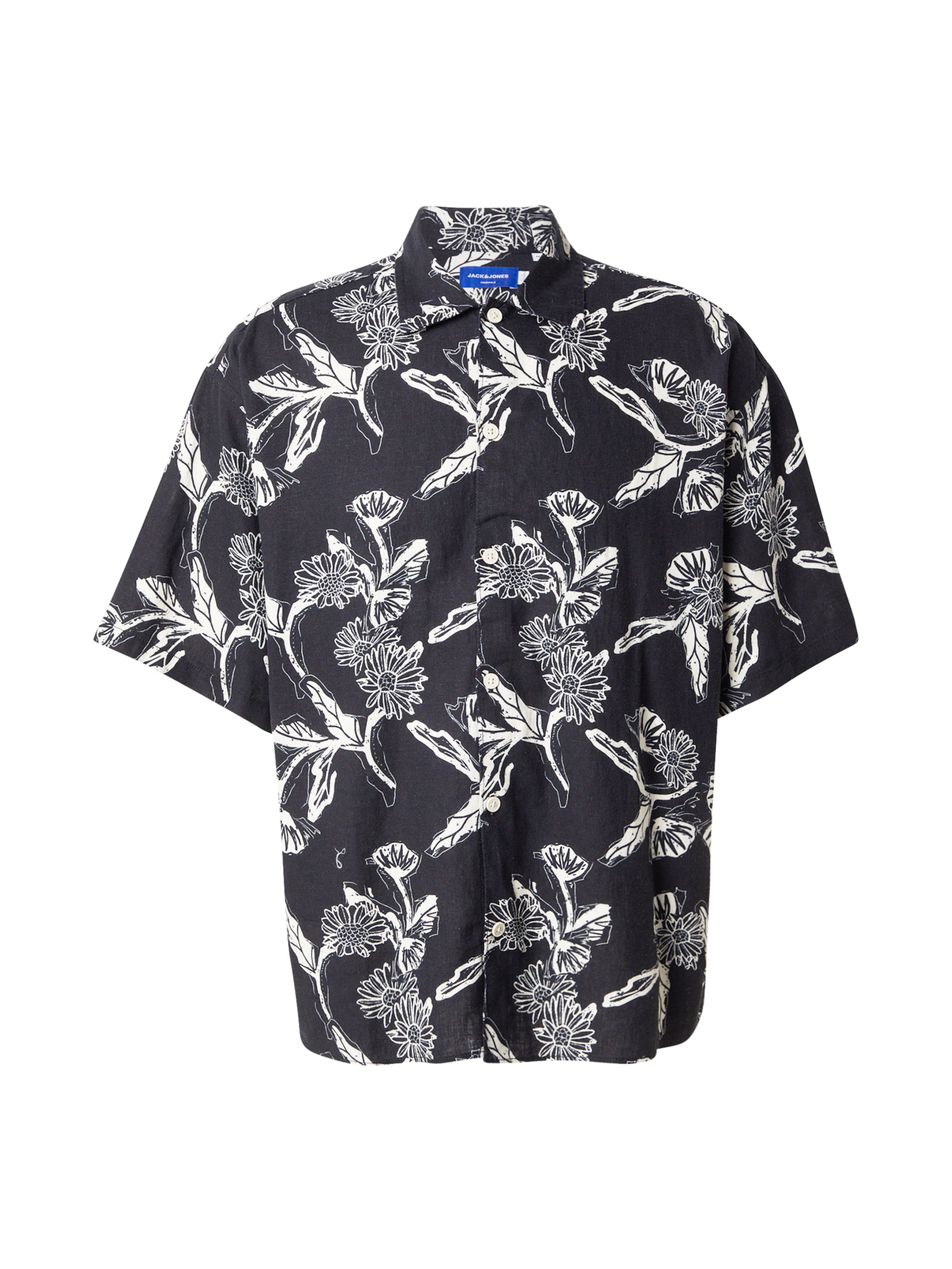 JACK & JONES Comfort Fit Πουκάμισο 'JORPAROS' σε μαύρο: μπροστά
