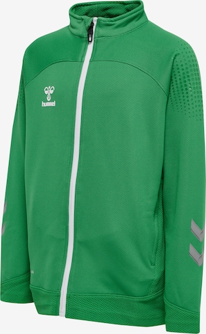 Hummel Athletic Zip-Up Hoodie 'Lead' in Green