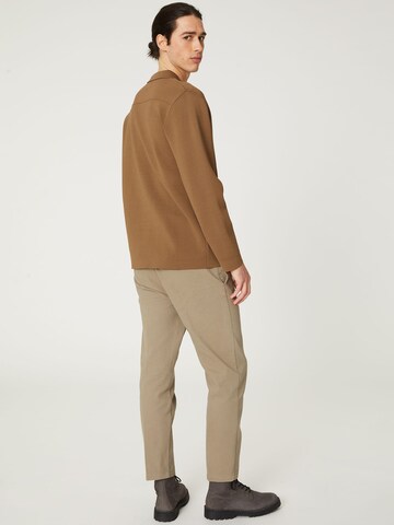 DAN FOX APPAREL Knit Cardigan 'Amin' in Brown