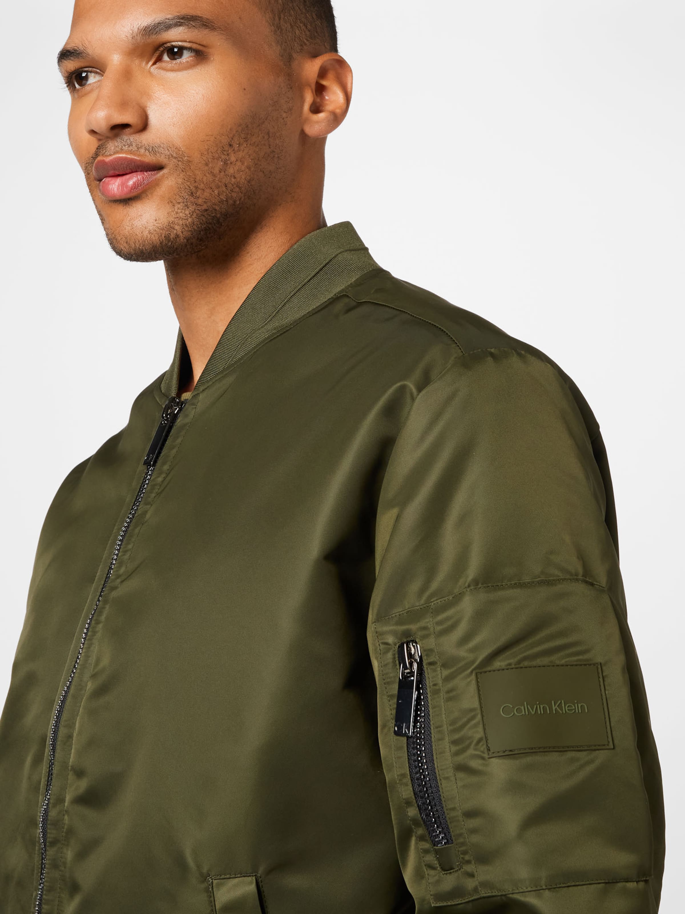 Calvin klein green bomber jacket top