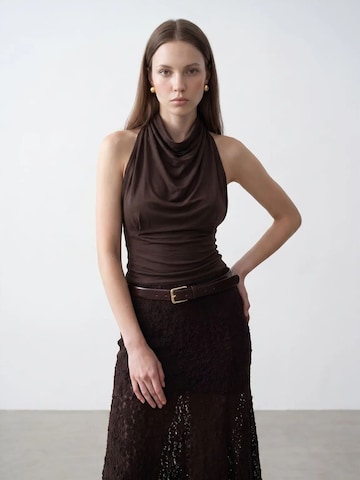 Dilvin Blouse in Brown: front