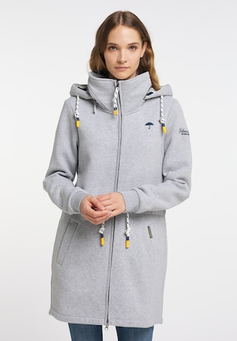 Schmuddelwedda Zip-Up Hoodie in Grey: front