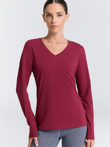 Leela COTTON Shirt 'Damen Bio-Baumwoll V-Neck Langarmshirt'‌‌‌‌‌‌‌ in Rot