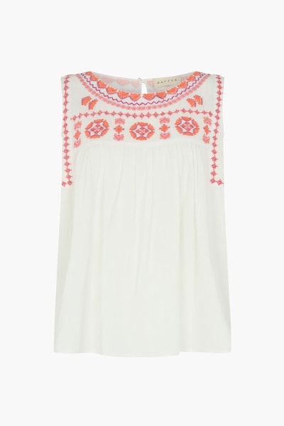 RAFFYA Blouse 'Flora' in Pink / White, Item view