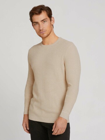 TOM TAILOR Sweater 'Fine' in Beige