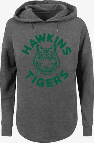 F4NT4STIC Sweatshirt 'Stranger Things Hawkins Tigers Netflix TV Series' in Grijs: voorkant