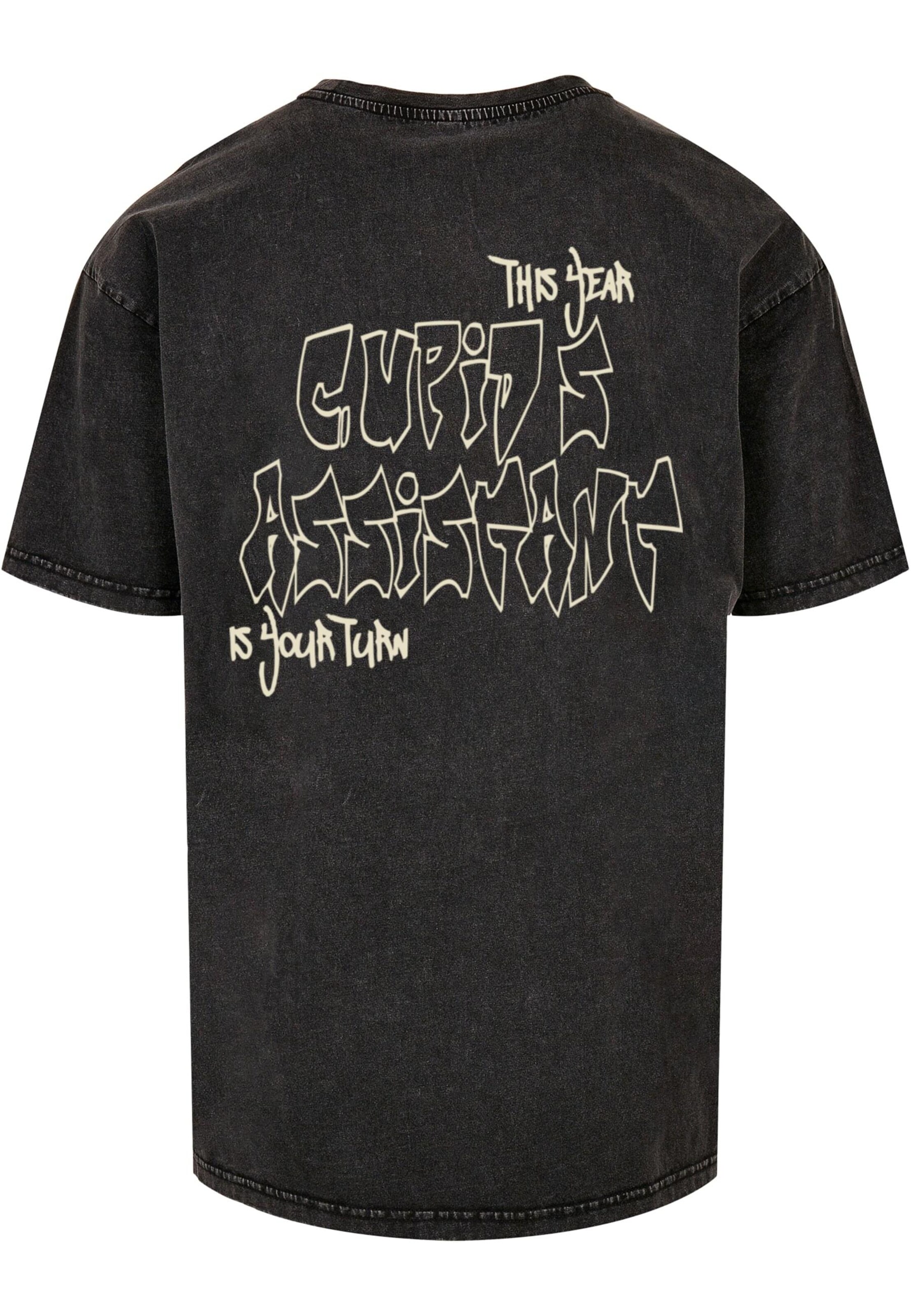 Merchcode T-Shirt 'Cupid´s Assistant' in Grau