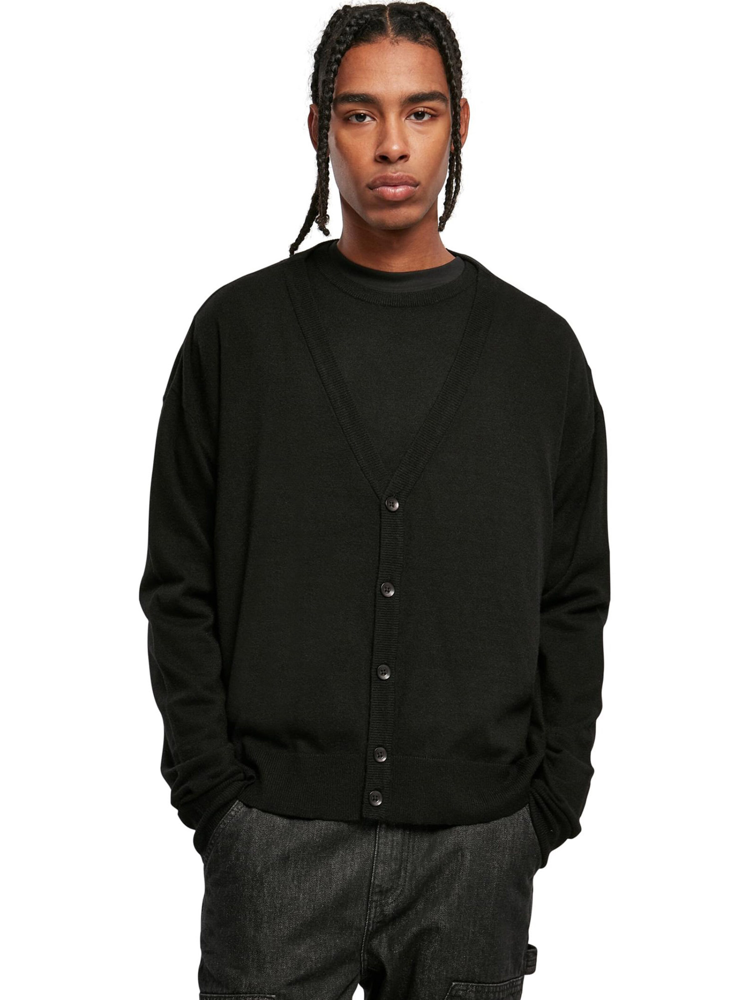 Geacă tricotată de la Urban Classics pe negru: față