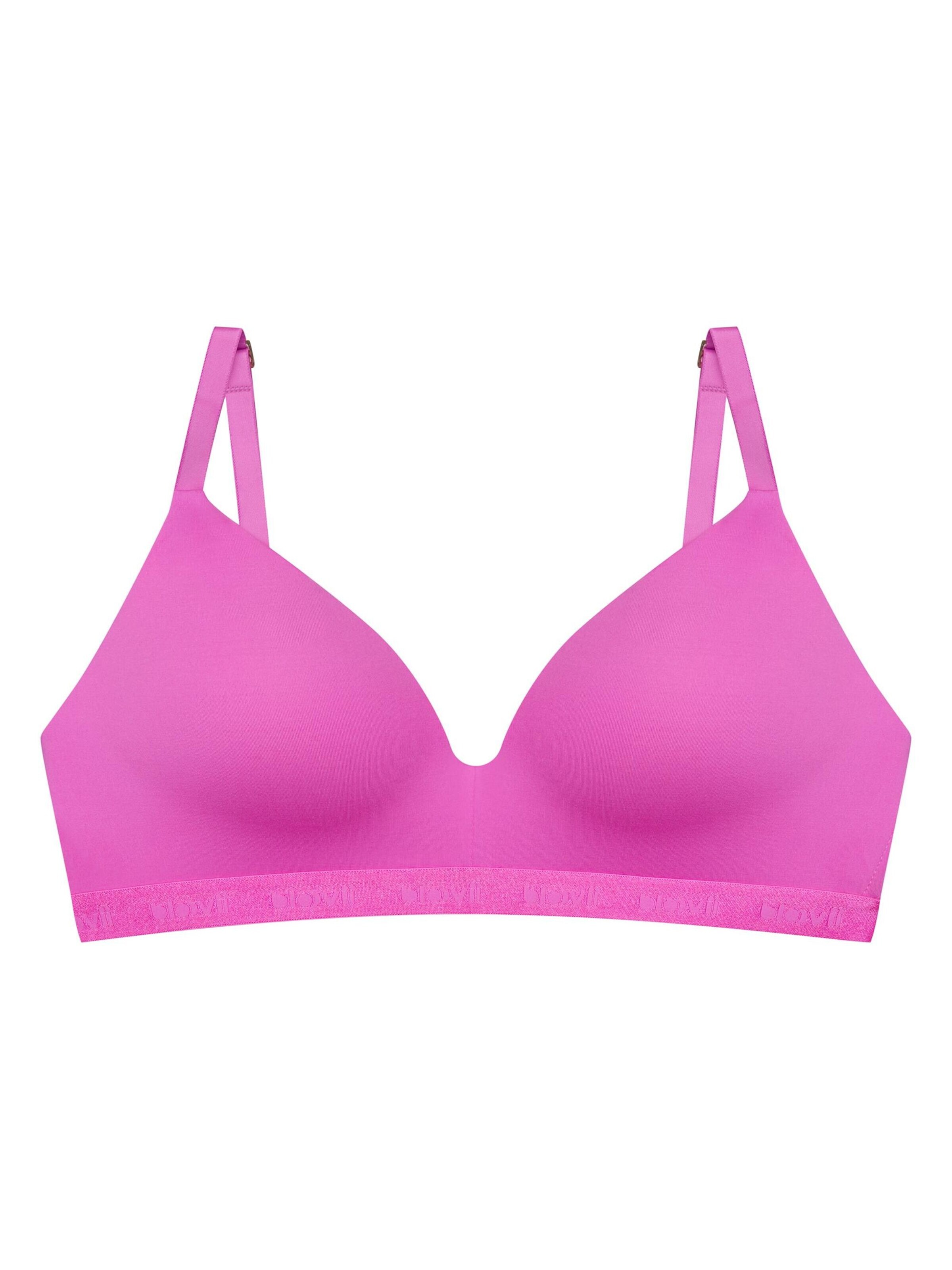 ESOTIQ - Push-up Sujetador 'Push-up-BH Lellow, ohne Bügel, Unterbrustband mit Logo' en rosa: frente