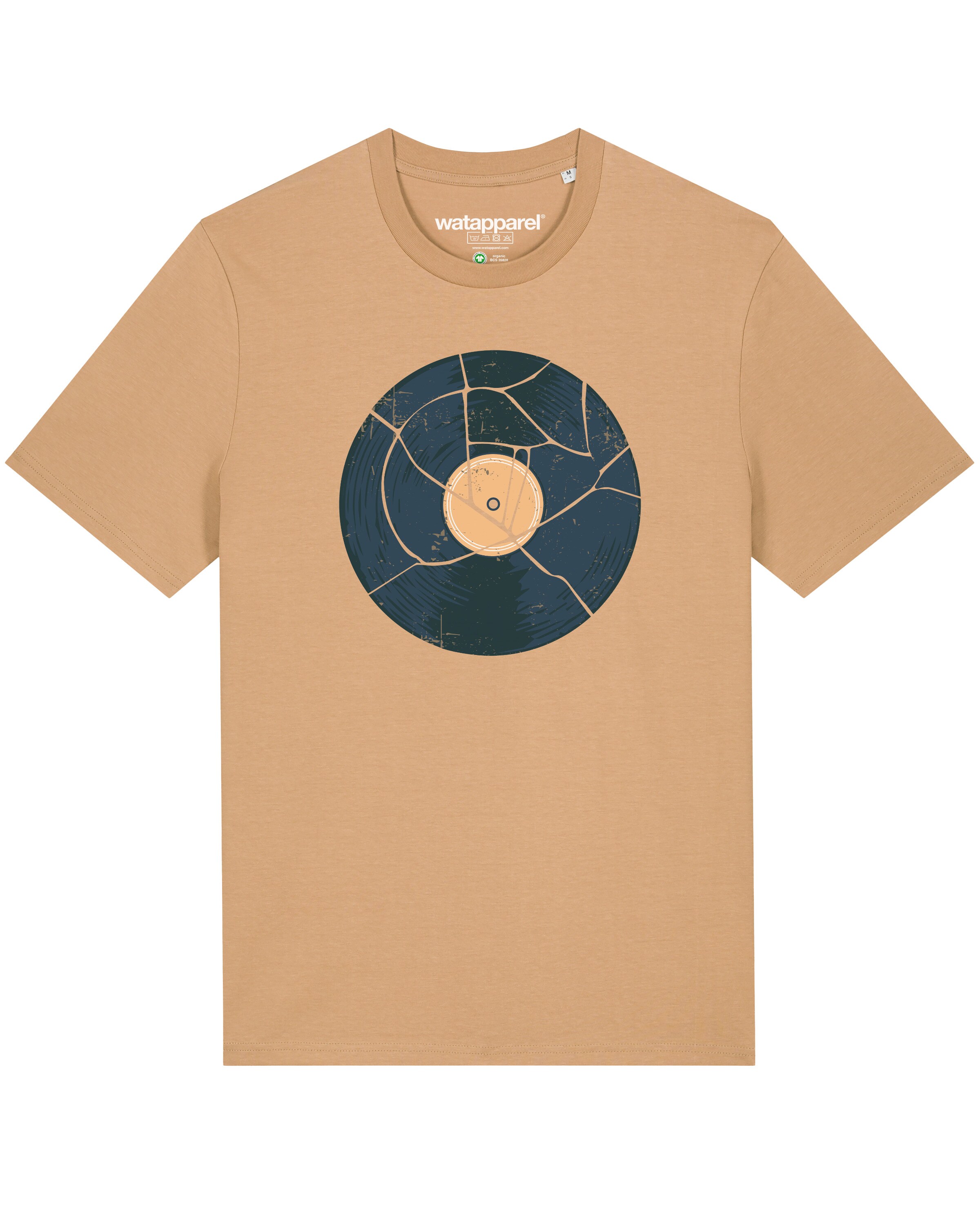 Maglietta ' Broken Vinyl ' di Watapparel in beige: frontale
