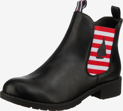 Inselhauptstadt Chelsea Boots in rot / schwarz / weiß, Produktansicht